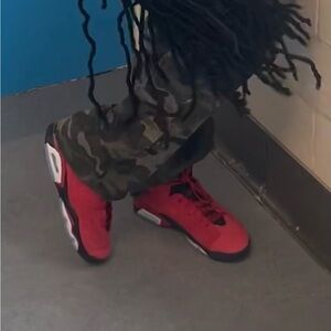 Jordan Kids Red and Black Sneakers